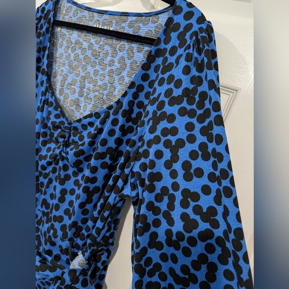 NWT Ava & Viv Women's Black and Blue Dot Long Sleeve Dress in Size 3X - Picture 7 of 12